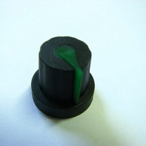 Gałka 1001 CZARNA WSKAŹNIK ZIELONY OŚ 6MM