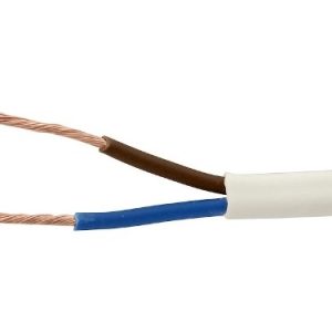 PRZEWÓD PRĄDOWY H03VV-F/OMY 300V 2X0.5 BIAŁY