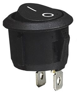 PRZEŁĄCZNIK OKRĄGŁY XW-602 6A 250V  ON-OFF CZARNY