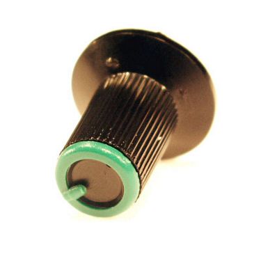 Gałka N-0  CZARNA WSKAŹNIK ZIELONY OŚ 6MM