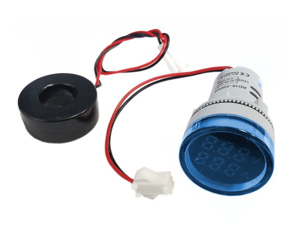 Woltomierz/amperomierz LED 28mm 60-500V/100A
