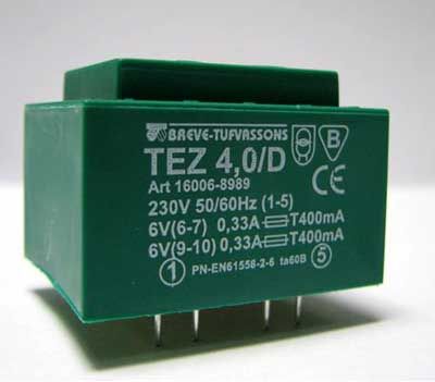 Transformator TEZ 4/D 230/6-6V