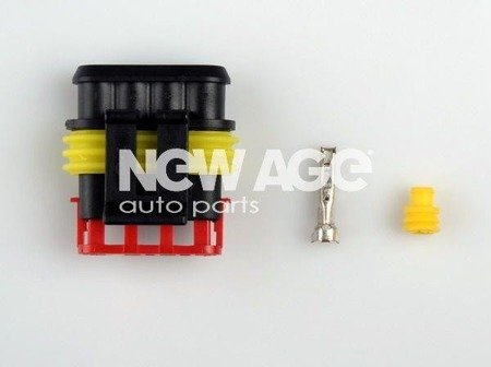 Wtyk złącza 4-stykowe Euro z uszczelk. 1kpl 1