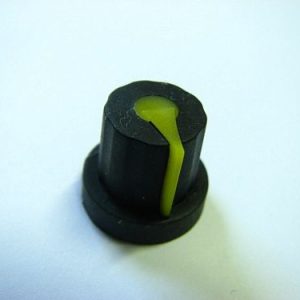 Gałka 1001 CZARNA WSKAŹNIK ŻÓŁTY OŚ 6MM