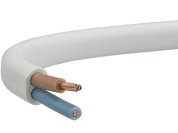 Przewód prądowy H03VVH2-F/OMYp 300V 2x1 płaski biały