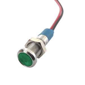KONTROLKA LED 8MM 12V METALOWA ZIELONA